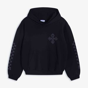 Rhude Black Hoodie with Gray Accents